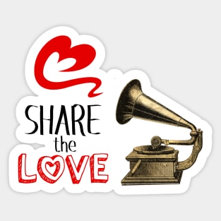 Share the Love Music Illustration with Text Sticker
